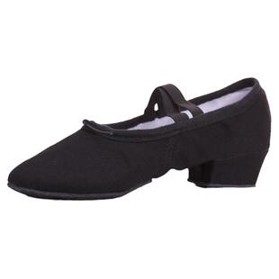 形体鞋成人女 芭蕾舞练功鞋 礼仪舍宾鞋软底鞋猫爪带跟教师舞蹈鞋