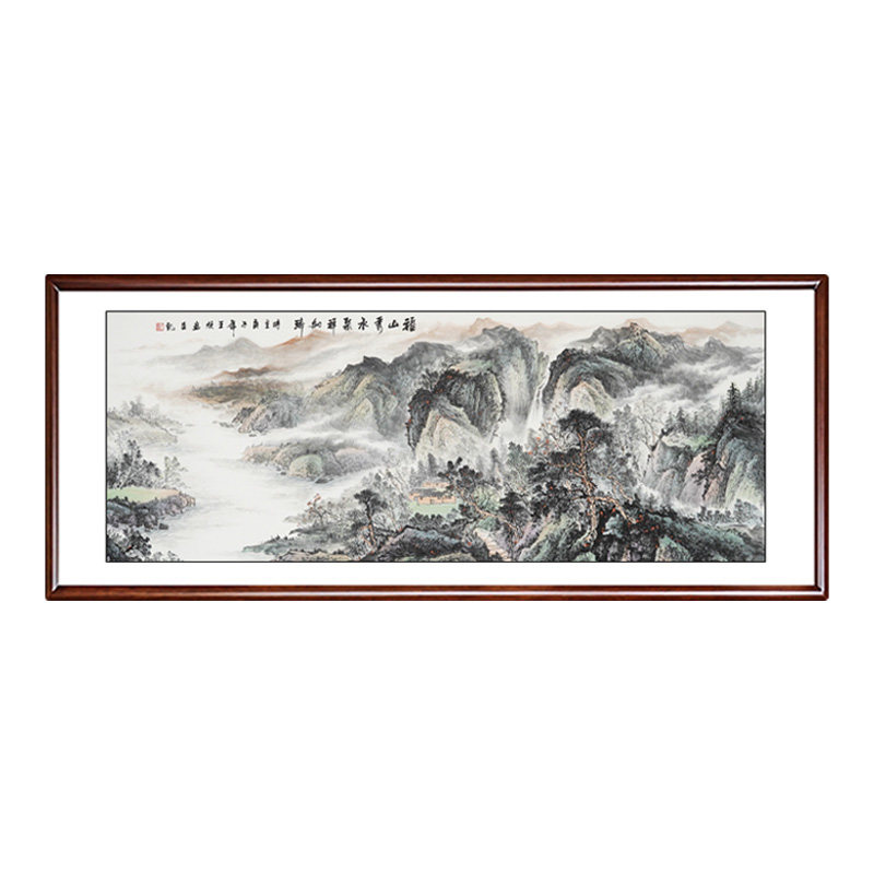 福山秀水手绘山水客厅装饰画挂画