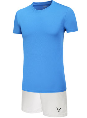 速干儿童羽毛球服套装纯色圆领乒乓球服短袖运动服男女童定制印字
