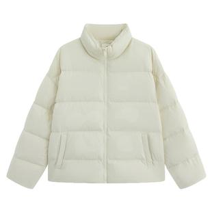 流石男装保暖简约羽绒服男士2025年冬季男女立领排骨短款显瘦外套