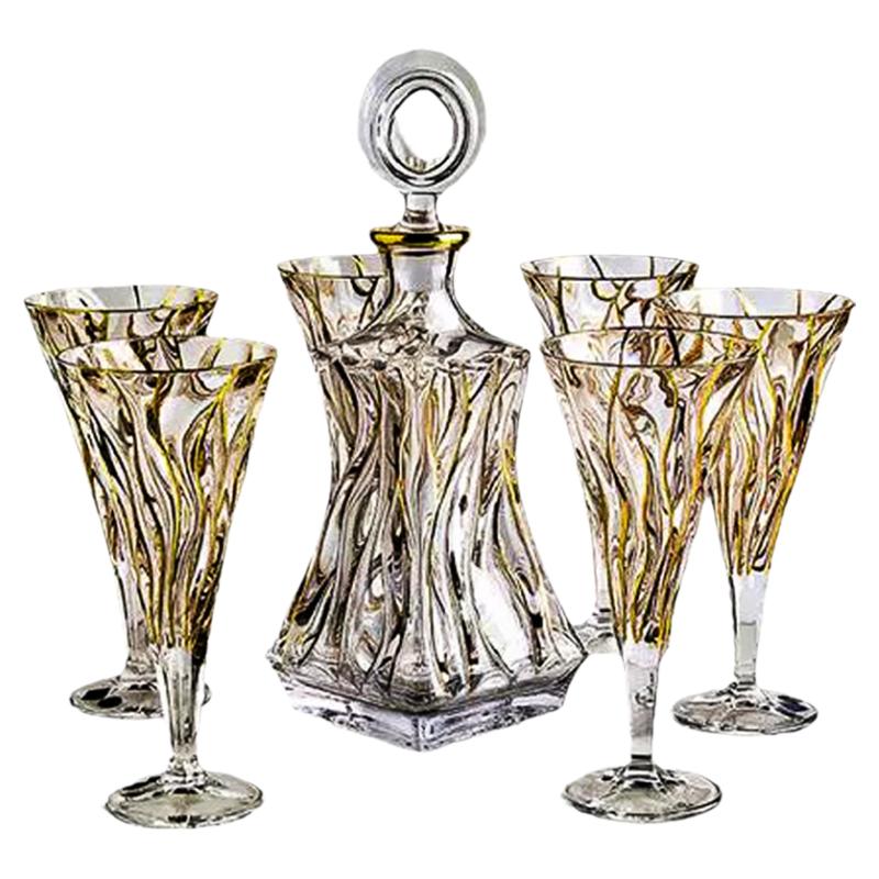 捷克BOHEMIA进口水晶玻璃描金红酒高脚葡萄酒杯酒具对杯礼盒套装