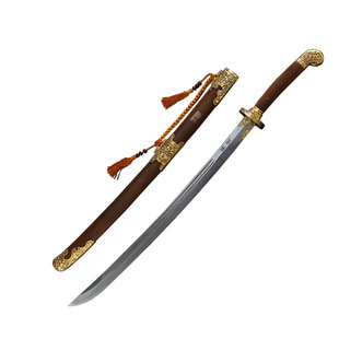 正品龙泉宝剑绣春刀玄锋清代花纹钢刀剑雁翎刀具防身冷兵器未开刃