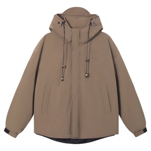 PSO Brand男装女装【90绒】假两件连帽风衣宽松厚羽绒服外套男款