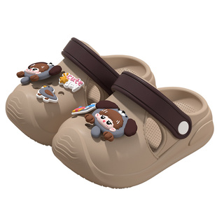 新款男女童轻便洞洞鞋防滑透气海边沙滩居家休闲宝宝简约夏凉拖鞋