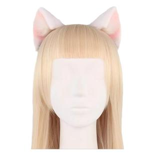 犬夜叉同款耳朵cos发箍白粉色兽耳毛绒发饰猫犬耳发箍可爱洛丽塔
