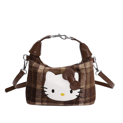 小众复古可爱手提包包女式2025新款秋冬单肩包休闲百搭斜挎饺子包