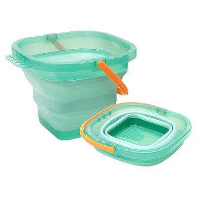 米娅折叠水粉桶美术画画专用小水桶涮笔筒大小号国画水彩油画洗笔筒丙烯色彩美术生颜料洗笔工具多功能可伸缩