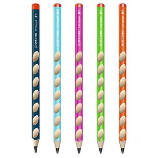 德国stabilo思笔乐322幼儿园儿童洞洞笔小学生用安全放心无铅毒三棱HB三角粗杆马卡龙洞洞铅笔思乐笔