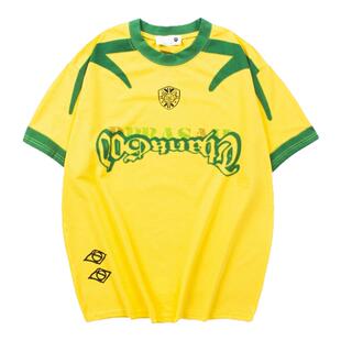 Travis Scott Cactus Jack乌托邦巴西9号球衣短袖T恤oversize男女