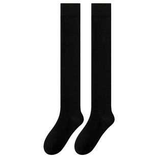 压力小腿袜子女款春夏季强压瘦腿jk过膝袜防滑显瘦春秋黑色长筒袜