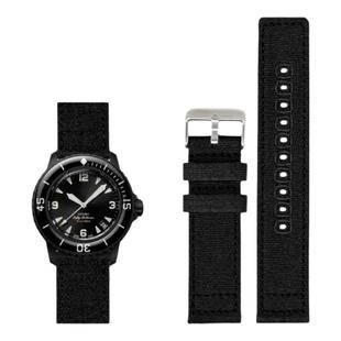 适用斯沃琪宝珀联名表带透气尼龙帆布风暴洋Swatch Blancpain工具