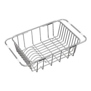 欢贝恩304不锈钢伸缩沥水架厨房水槽洗菜篮碗碟置物架台面收纳架