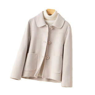 双面羊绒大衣女短款高档新款秋冬小个子纯羊毛呢外套高端妈妈装