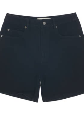 SS26RDenim黑色直筒牛仔短裤
