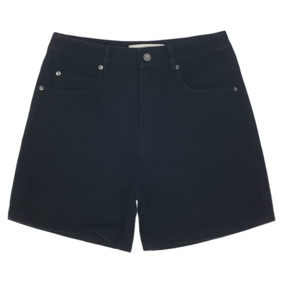 SS26RDenim黑色直筒牛仔短裤