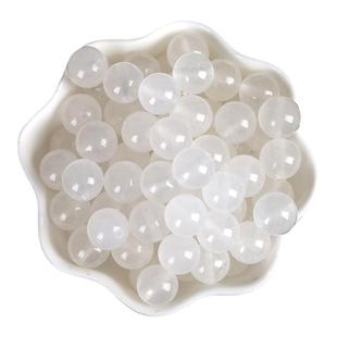 7A天然新疆和田昆仑白玉髓散珠子手链半成品diy饰品配件串珠手串