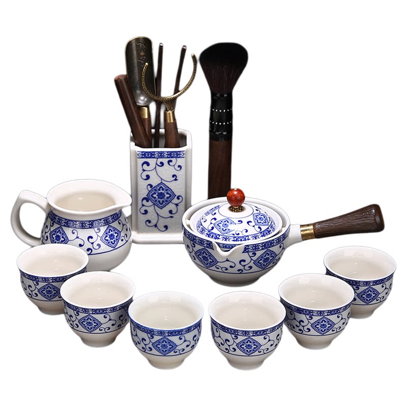 侧把壶旋转逍遥壶泡茶器小康泡自动茶具套装家用旅行便携式收纳包