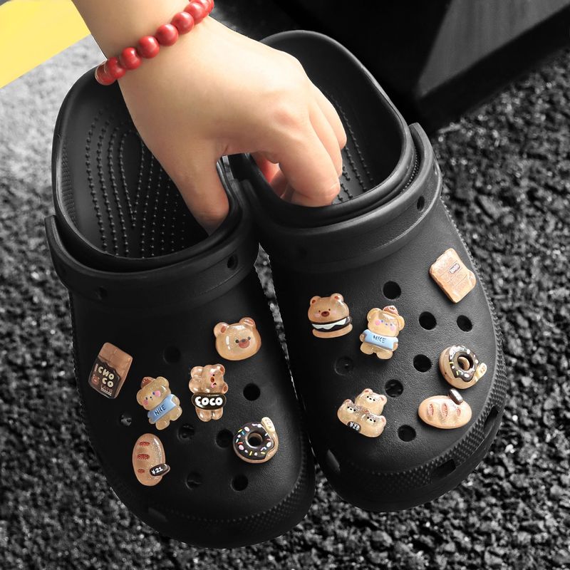 洞洞鞋鞋花配饰小熊面包鞋扣适配Crocs卡骆驰装饰卡通可爱趣味DIY