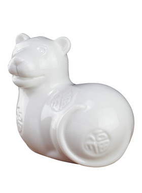 办公室陶瓷老虎摆件办公桌装饰虎