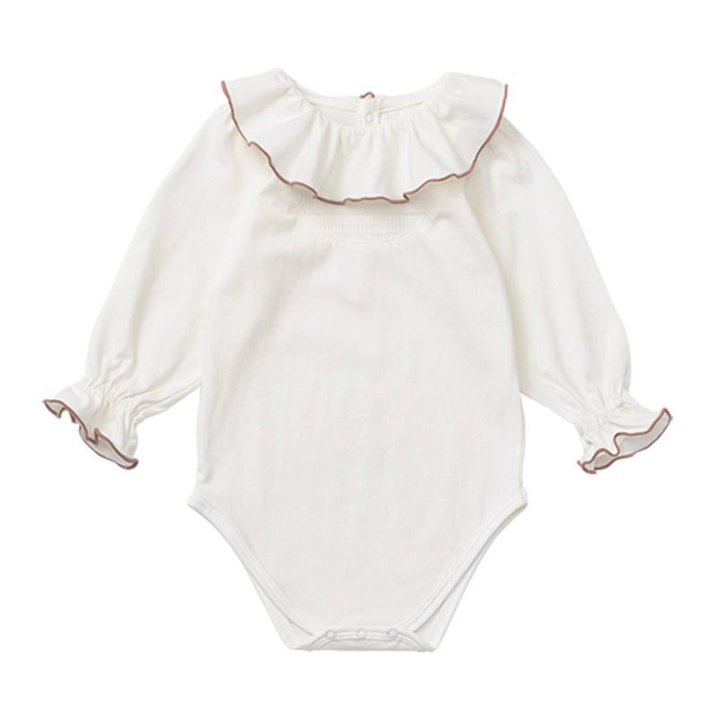 MARLMARL婴儿哈衣爬服儿童包屁衣宝宝白色波浪连体服bodysuits