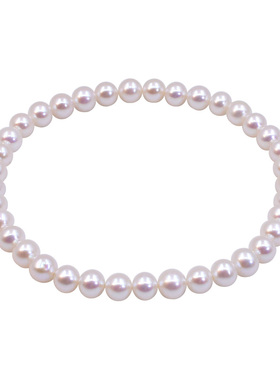 天然淡水珍珠手链近圆弹力松紧绳