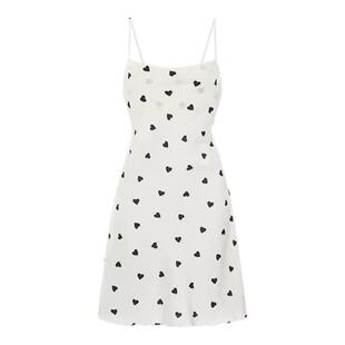 男友豹纹吊带睡裙女夏季2026新款真丝性感睡衣高级感法式睡袍套装