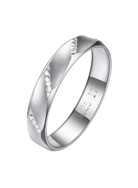 925纯银戒指女士小众设计高级感轻奢潮单身闭口食指韩版指环男生