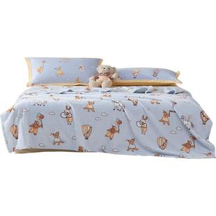 水星家纺卡通毛毯母婴A类保暖办公室午休毯子空调毯盖毯