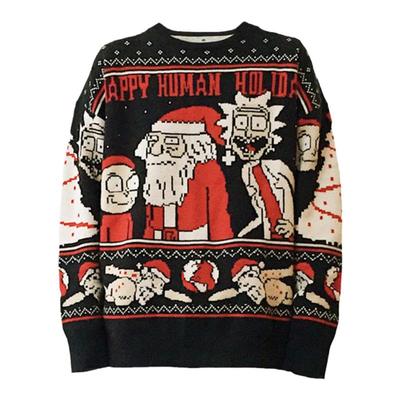 莫蒂红色毛衣秋冬套头情侣宽松