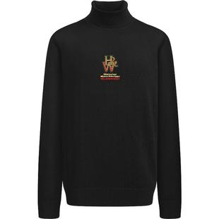 HELLEN&WOODY秋季新款美丽诺高领羊毛打底衫刺绣奢侈品毛衣针织衫