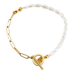 小众天然淡水珍珠项链链条拼接女复古高级感choker颈链手链OT扣