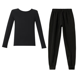 儿童舞蹈服套装女童长袖中国舞练功服黑色日常训练萝卜裤男女同款