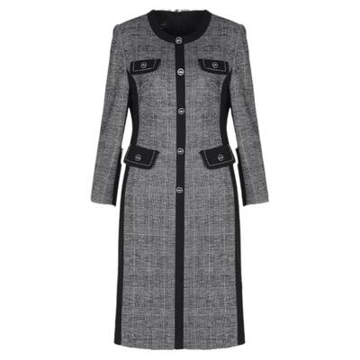 靓诺法式H裙羊毛混纺连衣裙