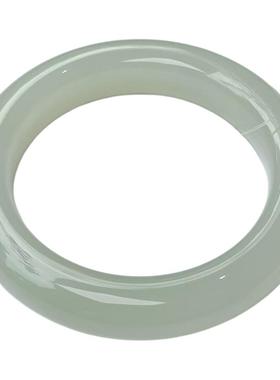 和田玉青海料冰底起荧光冰晴手镯55.3圈口