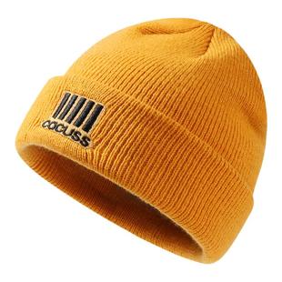 CACUSS帽子女秋冬毛线帽大头围黄色针织帽护耳保暖户外防风冷帽男