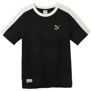 运动T恤男子休闲拼色宽松经典纯棉短袖上衣 629229puma官方奥莱