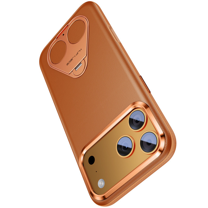 【头层牛皮】适用苹果17ProMax手机壳新款iphone17pro真皮高端支架17全包防摔磁吸官方保护套超薄高级商务男