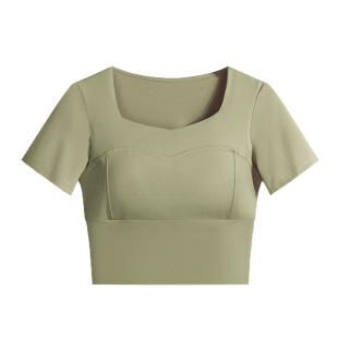 瑜伽服女套装2026新款普拉提训练服跑步运动短袖高级感健身上衣夏