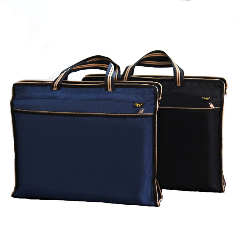 包邮派格A4防水加厚手提资料袋 拉链袋帆布文件包 双层办公文件袋