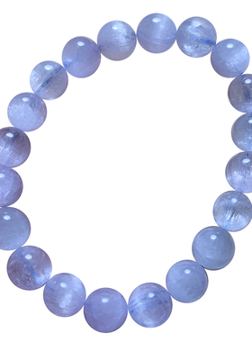 天然冰透紫蓝锂辉石三圈手链饰品