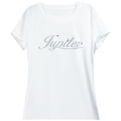 短袖欧美薄烫钻印花棉女时尚