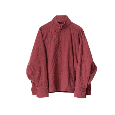 立领国风盘扣斜襟宽舒款外套