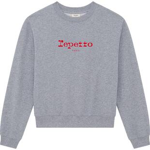 REPETTO丽派朵 女士灰色棉质休闲套头LOGO卫衣2026早春新品
