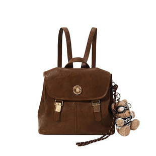 南风Chio2nd  薄暮流金双肩包包女士2025新款复古棕手提包小背包