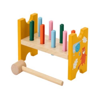 IKEA宜家乌斯塔玩具锤击块多色儿童木制玩具敲打玩具国内代购