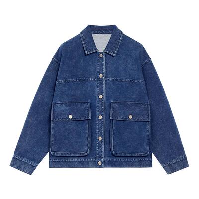 blueerdos牛仔圆机夹克外套