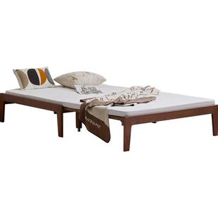 林氏抽拉伸缩床加宽拼接神器阳台实木折叠小床单人床政府补贴