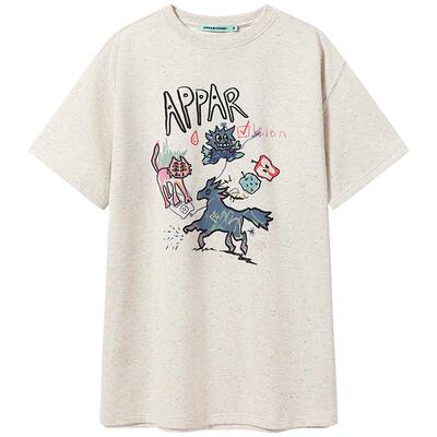 插画印花短袖一件套连衣裙