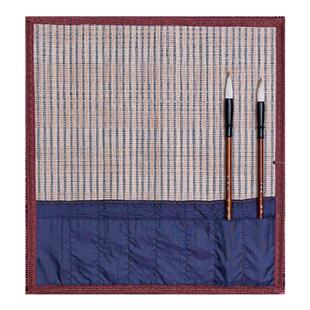 檀烨轩毛笔笔帘毛笔书法专用便携学生笔袋毛笔袋卷毛笔的帘子收纳卷帘毛笔小学生子竹制袋子卷笔帘专用