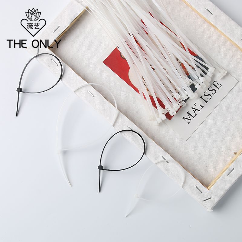 薇艺尼龙扎带 自锁式塑料卡扣 强力束线带 黑色/白色捆绑扎线带